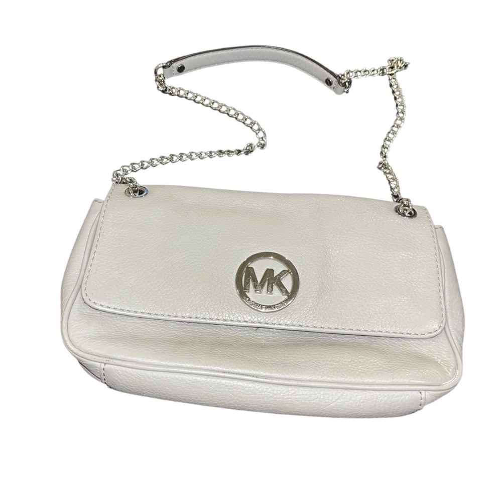 Michael Kors Gray Leather Chain Shoulder Bag Purse